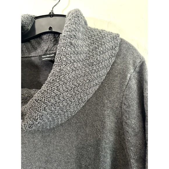 Calvin Klein Grey Turtleneck Sweater Woman's Size 2X  Stretch Minimal Cozy - Picture 16 of 16